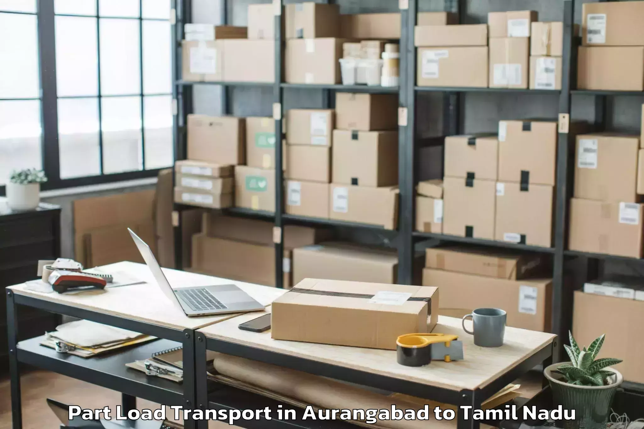 Aurangabad to Chennai Marina Mall Part Load Transport Booking